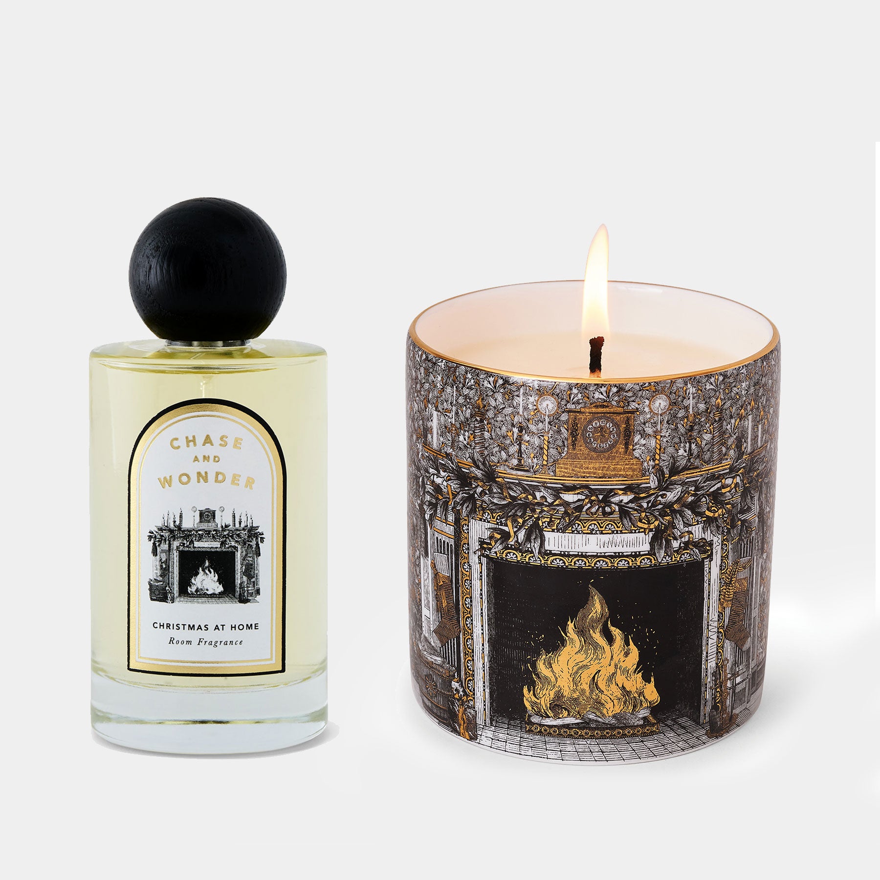 Home For Christmas Ceramic Candle & Room Fragrance Set