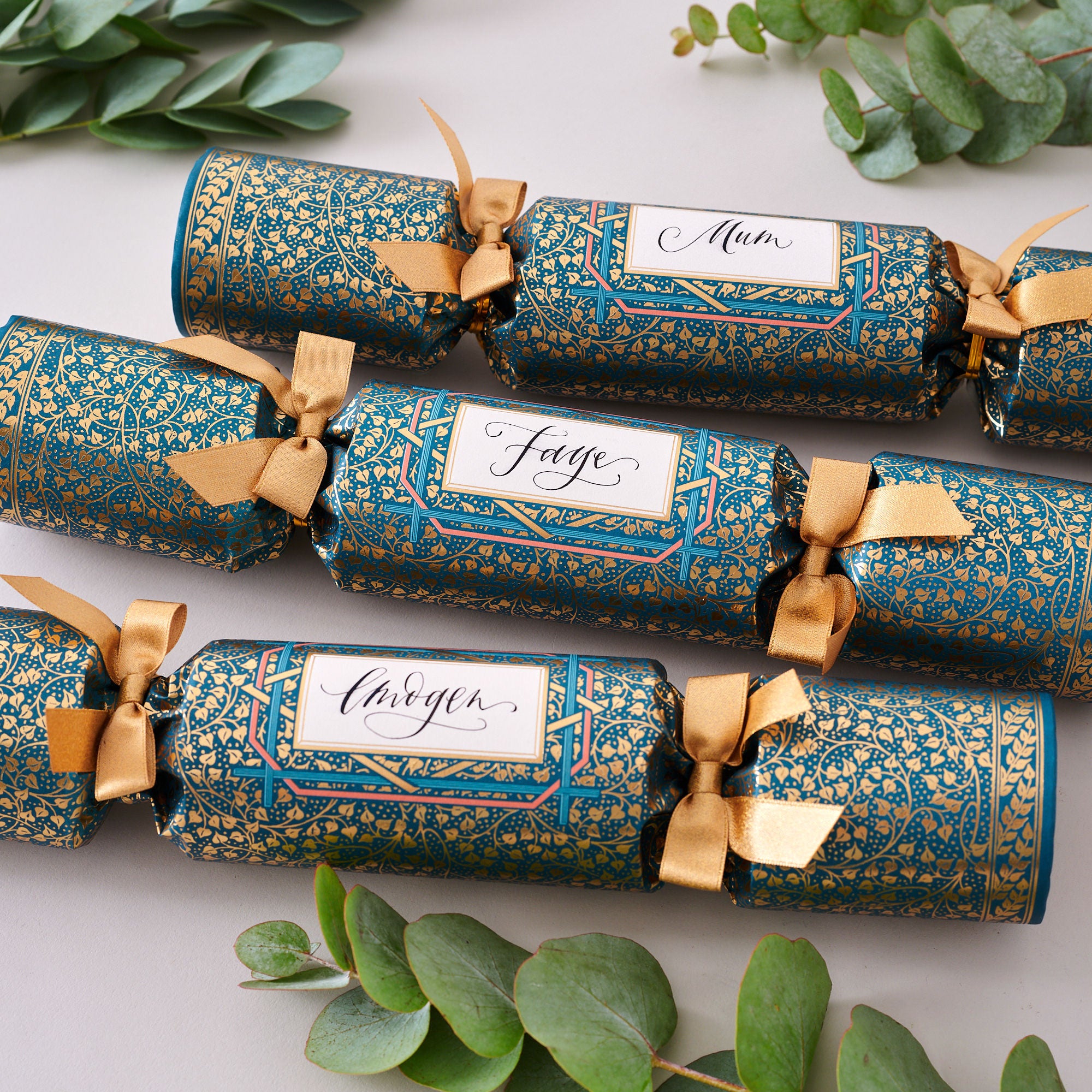 "Golden Ivy" Place Name Luxury Christmas Crackers