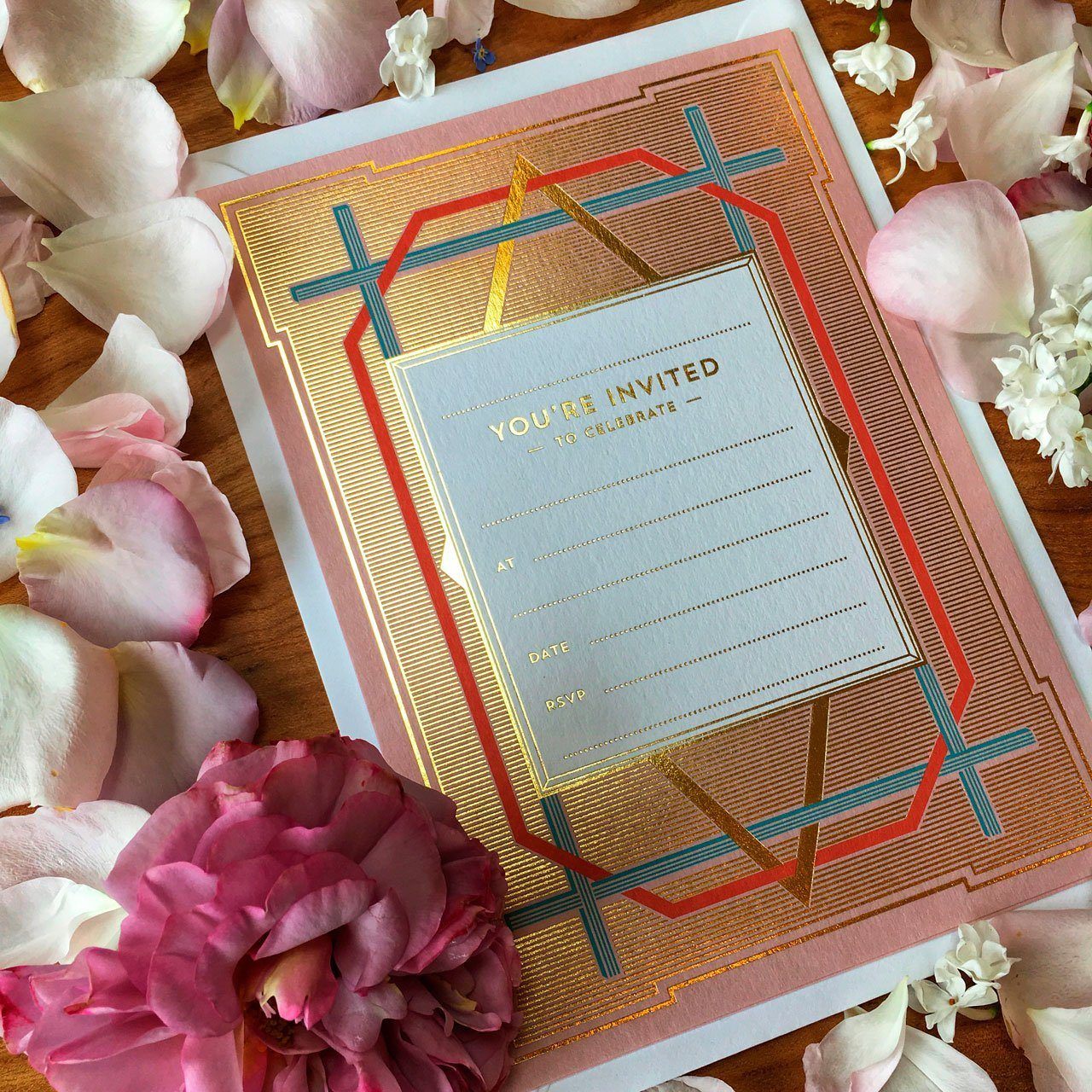 Art Deco Invitation (Pack of 10) - Chase and Wonder - Proudly Made in Britain