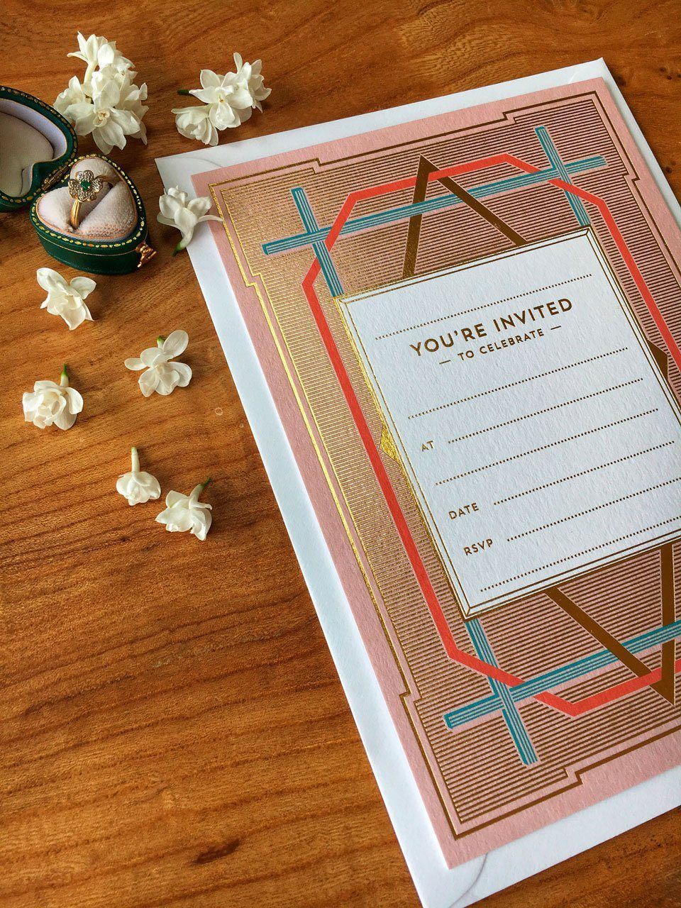 Art Deco Invitation (Pack of 10) - Chase and Wonder - Proudly Made in Britain