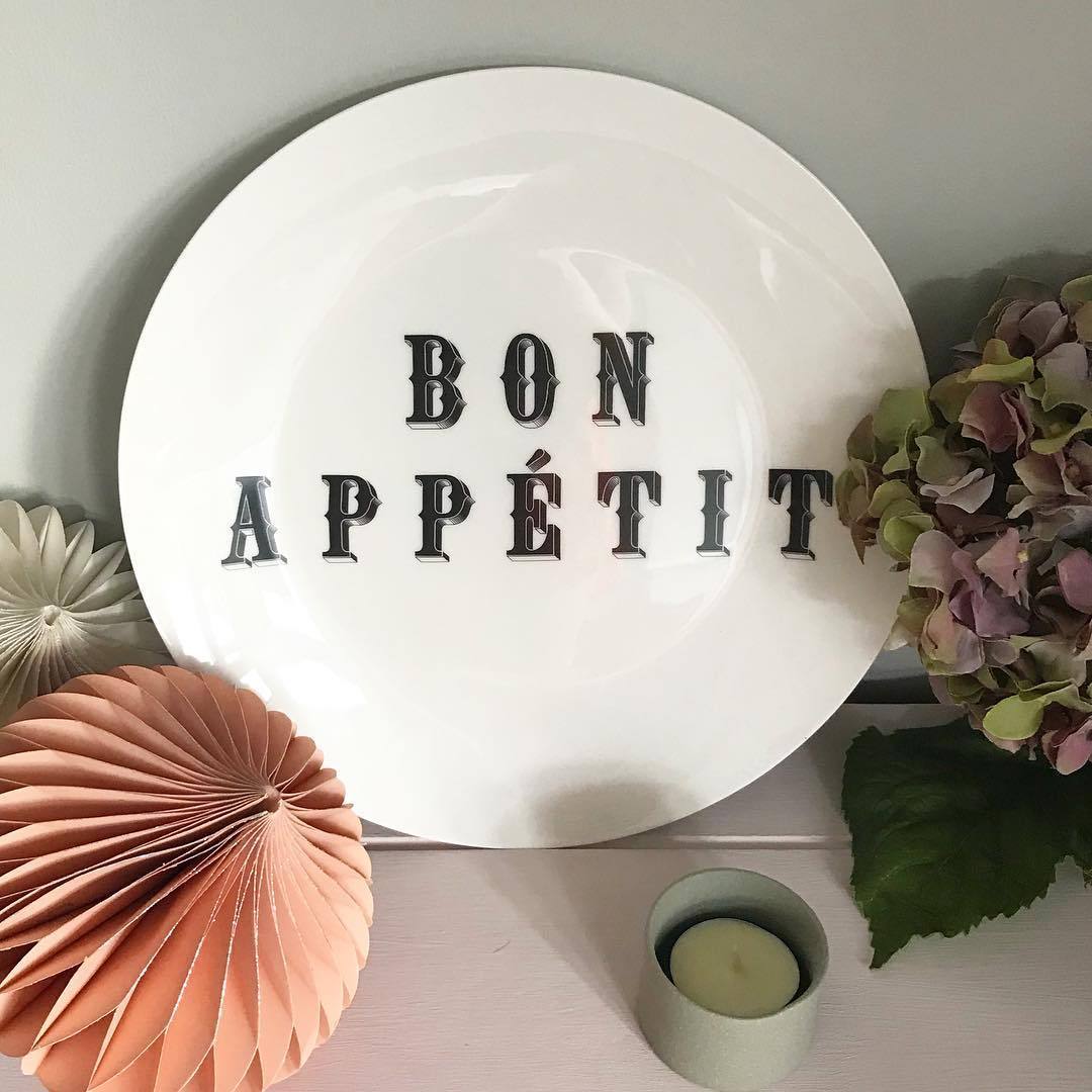Bon Appetit Fine China 8" Plate - Chase and Wonder - Proudly Made in Britain