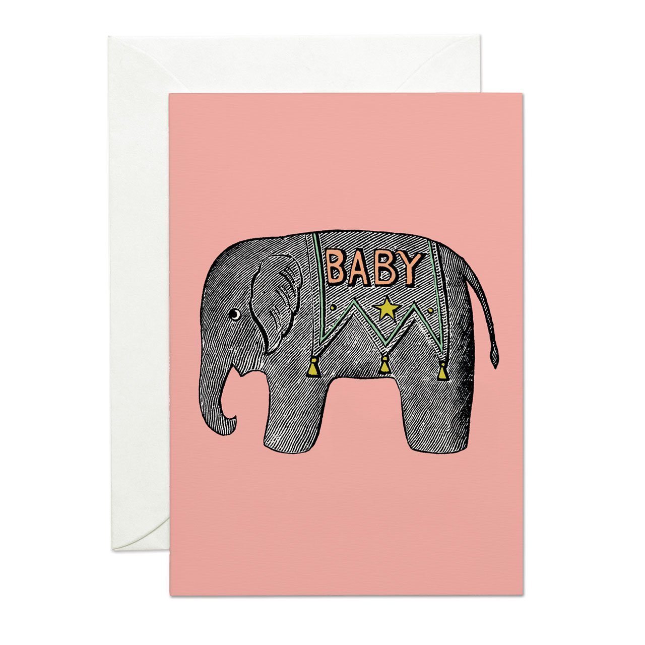 Baby Elephant Pink Greeting Card - Chase and Wonder - Proudly Made in Britain