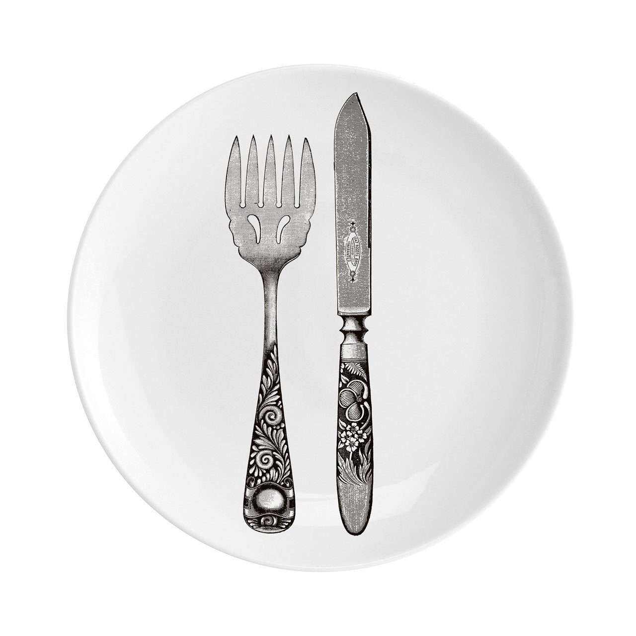Knife and Fork Fine China 8" Plate - Chase and Wonder - Proudly Made in Britain