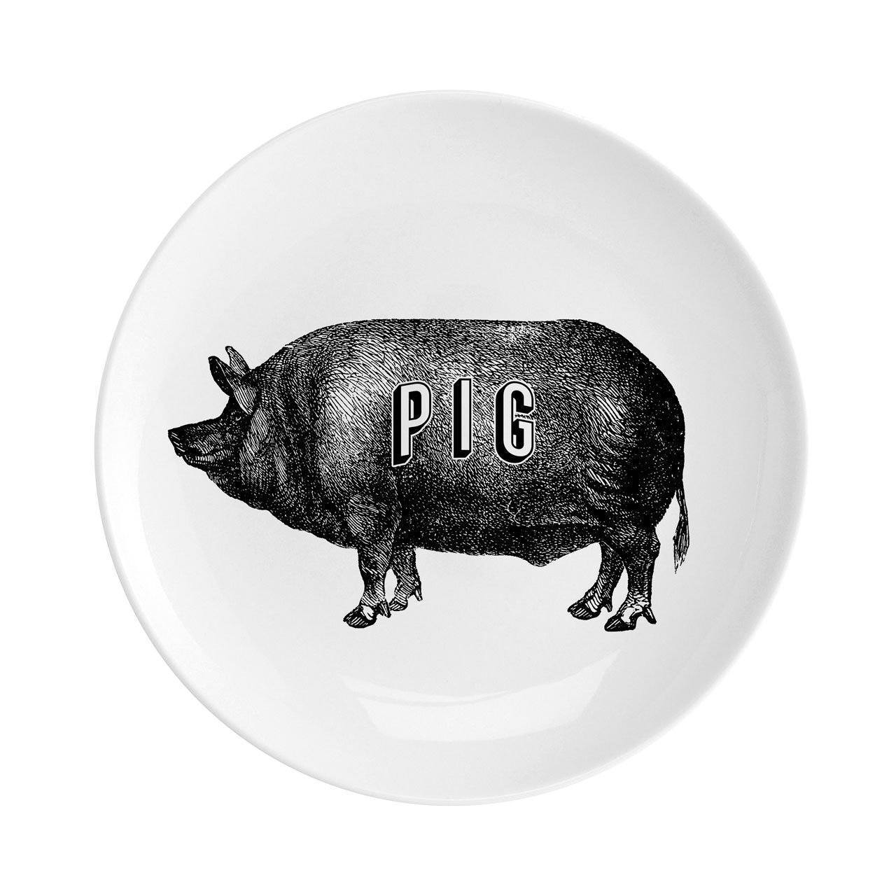 Pig Fine China 8" Plate - Chase and Wonder - Proudly Made in Britain
