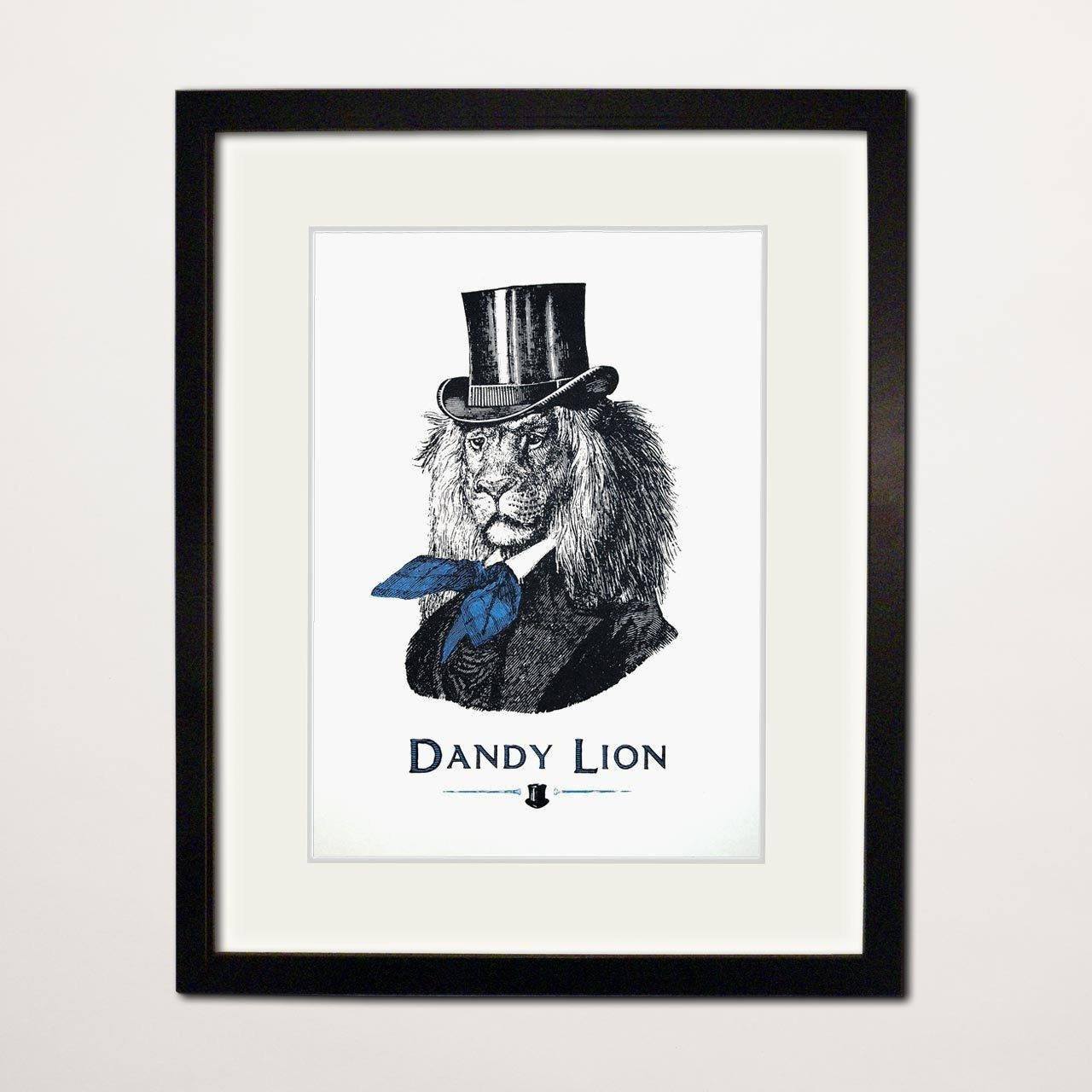 Dandy Lion (Blue) Screen Print - Chase and Wonder - Proudly Made in Britain