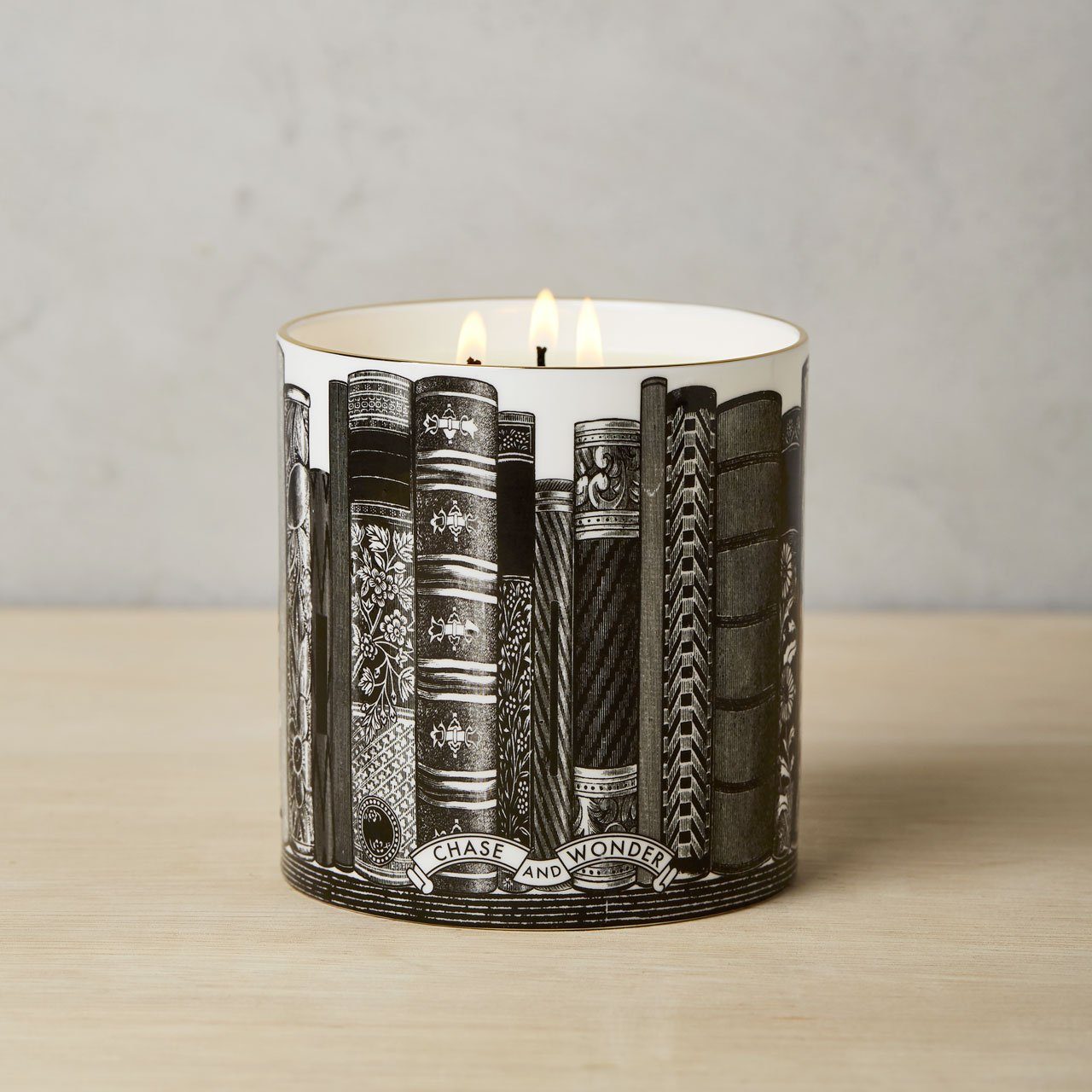 The Library 3 Wick Scented Ceramic Candle - Chase and Wonder - Proudly Made in Britain