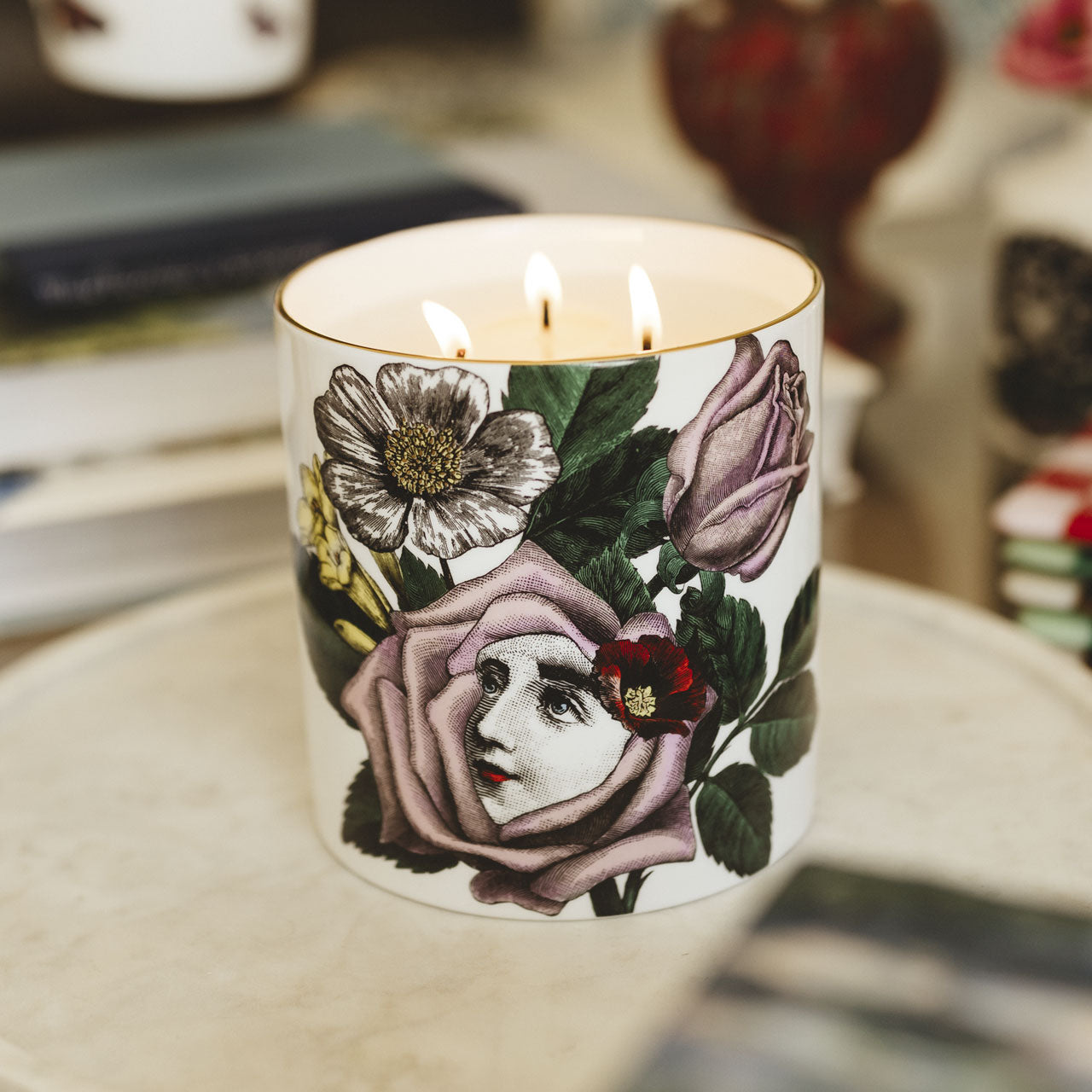 Rosa 3 Wick Scented Ceramic Candle