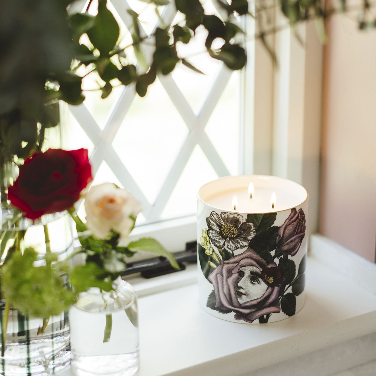 Rosa 3 Wick Scented Ceramic Candle