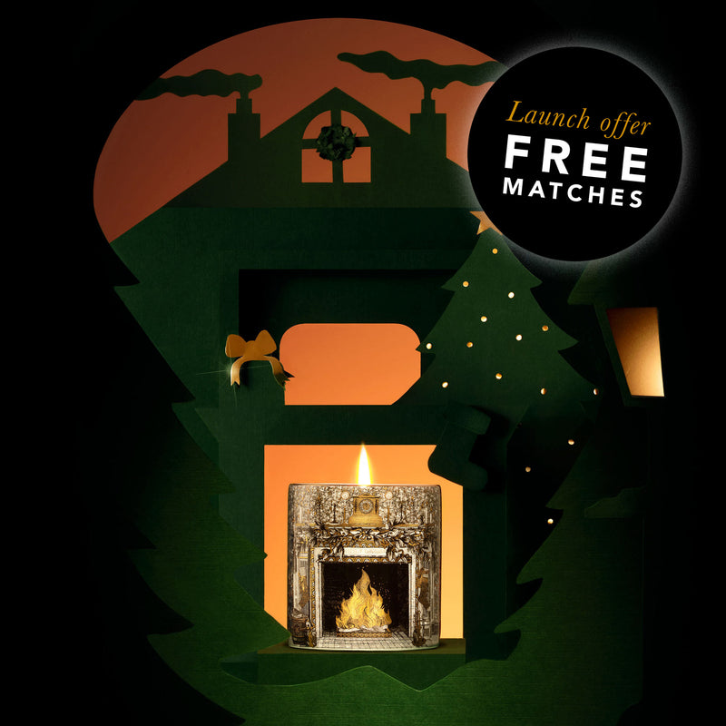Home For Christmas Ceramic Candle, with Free Matches