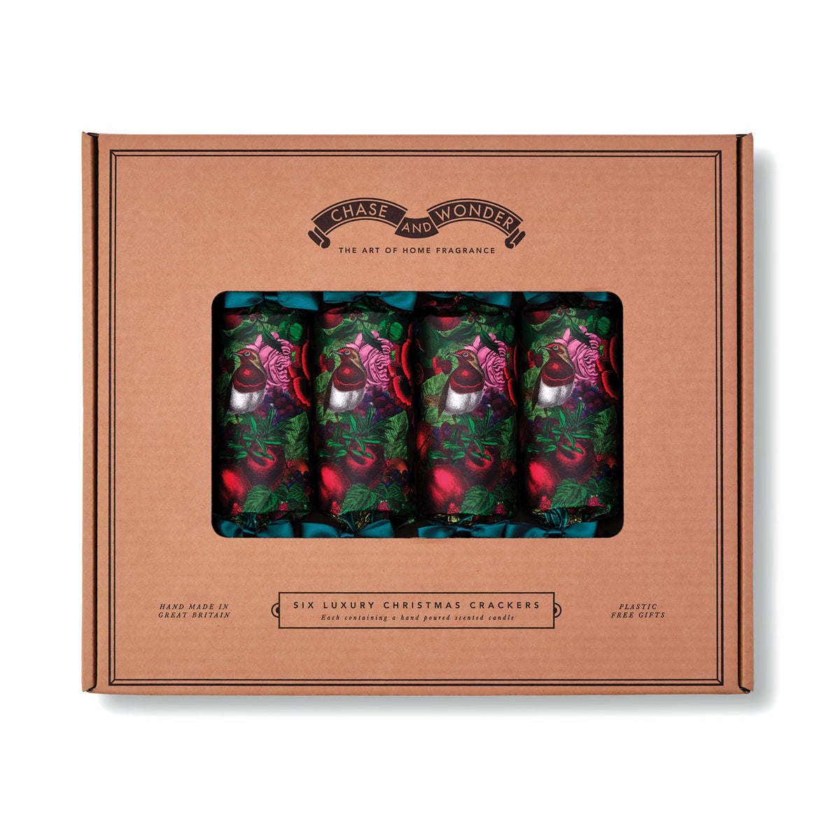 "Christmas Robin" Luxury Candle Christmas Crackers, boxed and ready to give