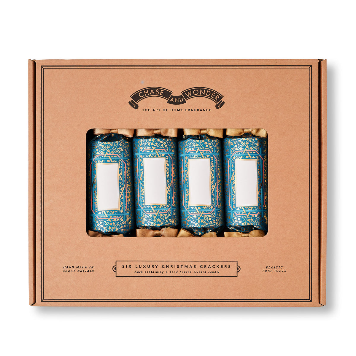 "Golden Ivy" Place Name Luxury Christmas Crackers, boxed and ready to give