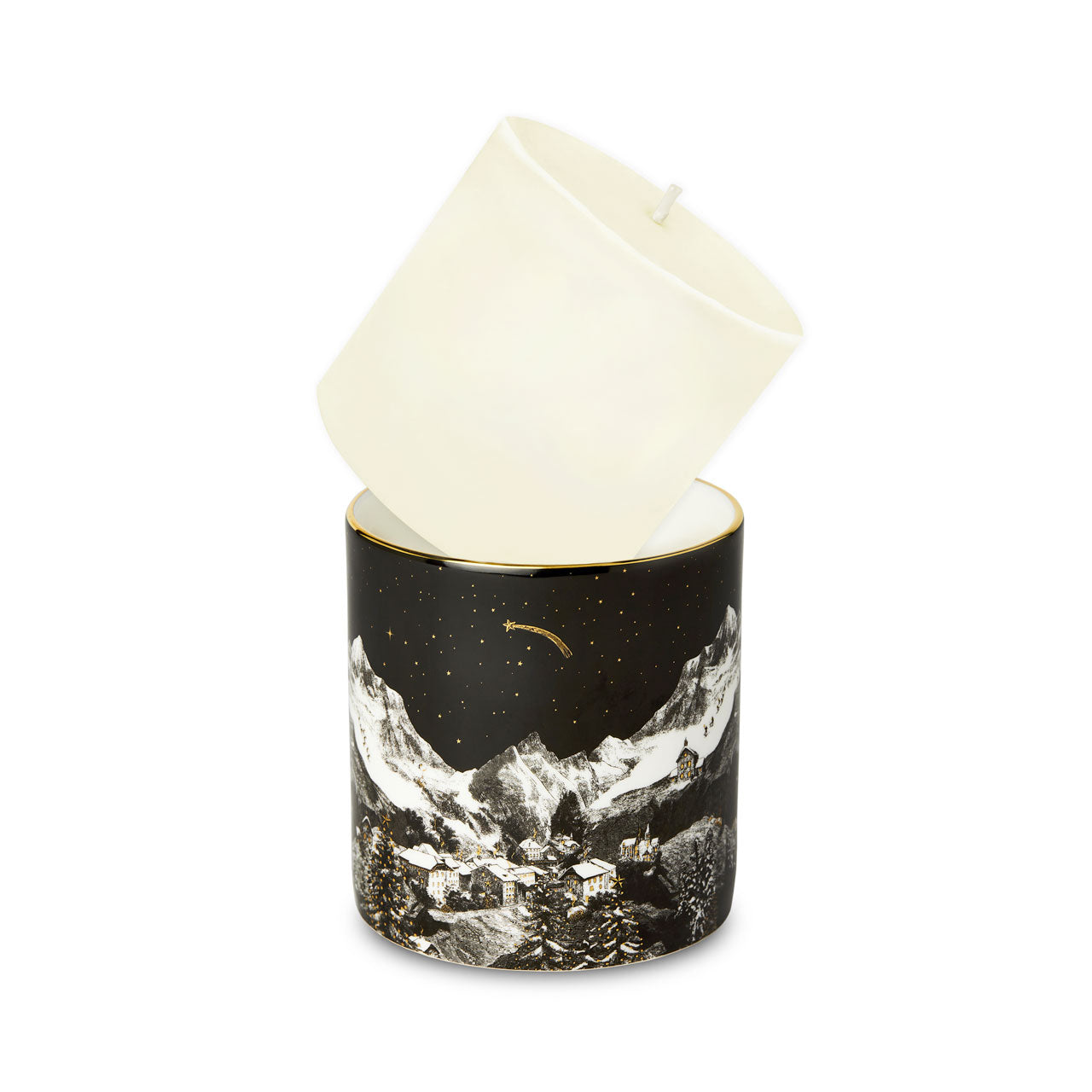 Refill for The Alpine Lodge Ceramic Candle by Chase and Wonder, fine china with 22ct gold