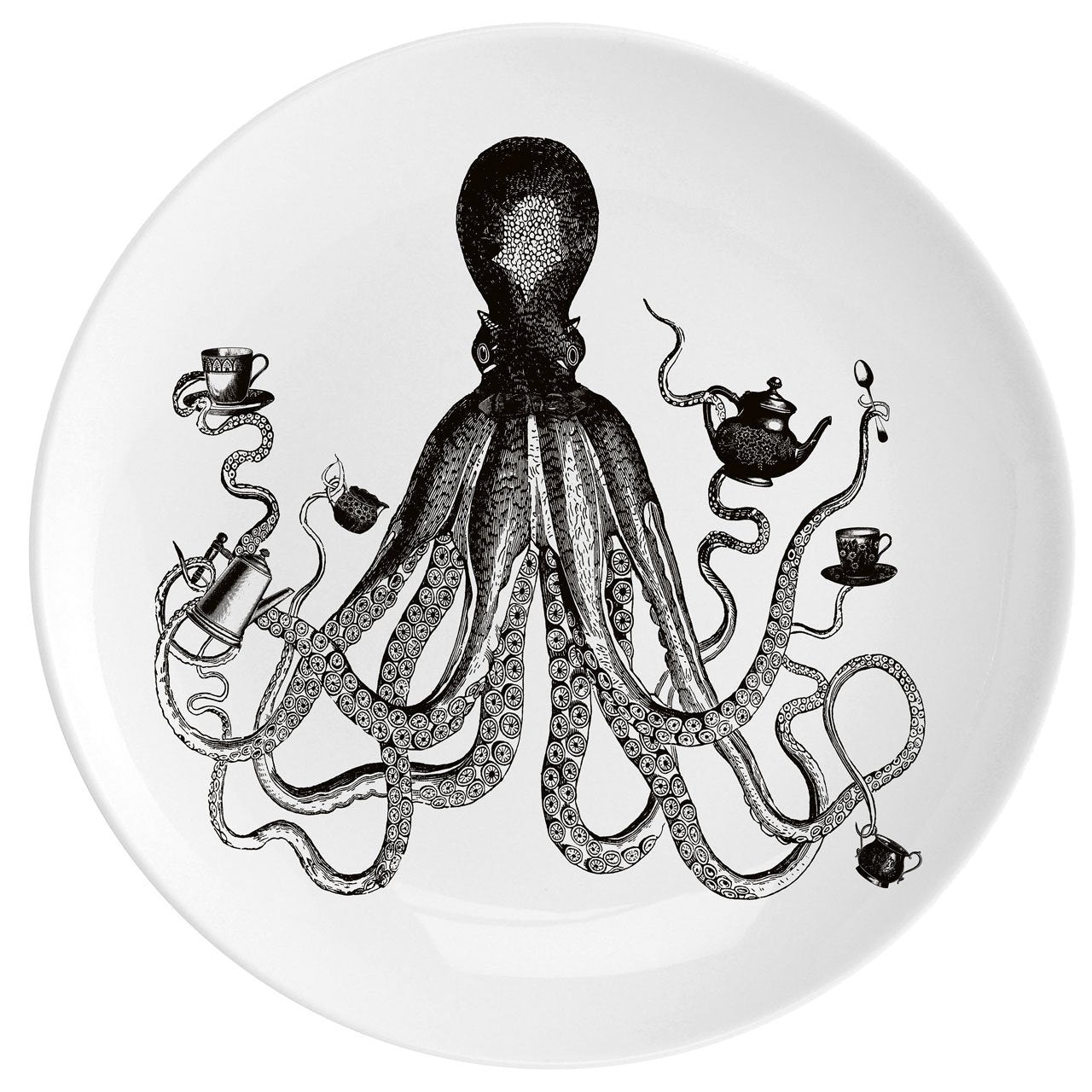 Octopus For Tea Fine China 10" Plate - Chase and Wonder - Proudly Made in Britain