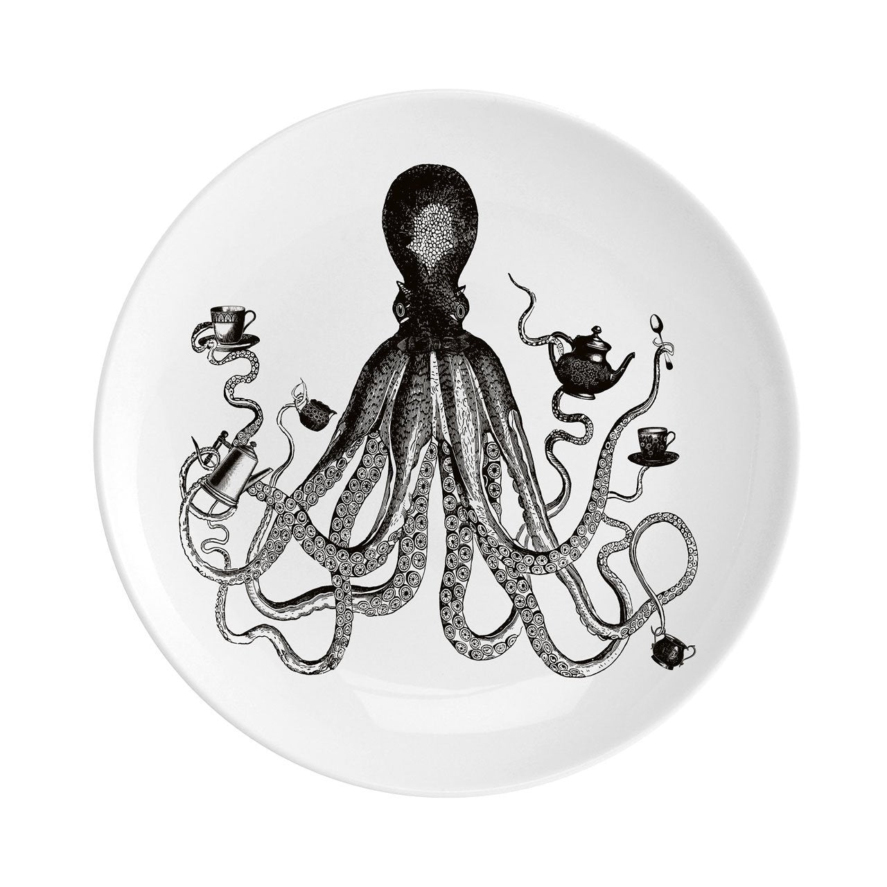 Octopus for Tea Fine China 8" Plate - Chase and Wonder - Proudly Made in Britain