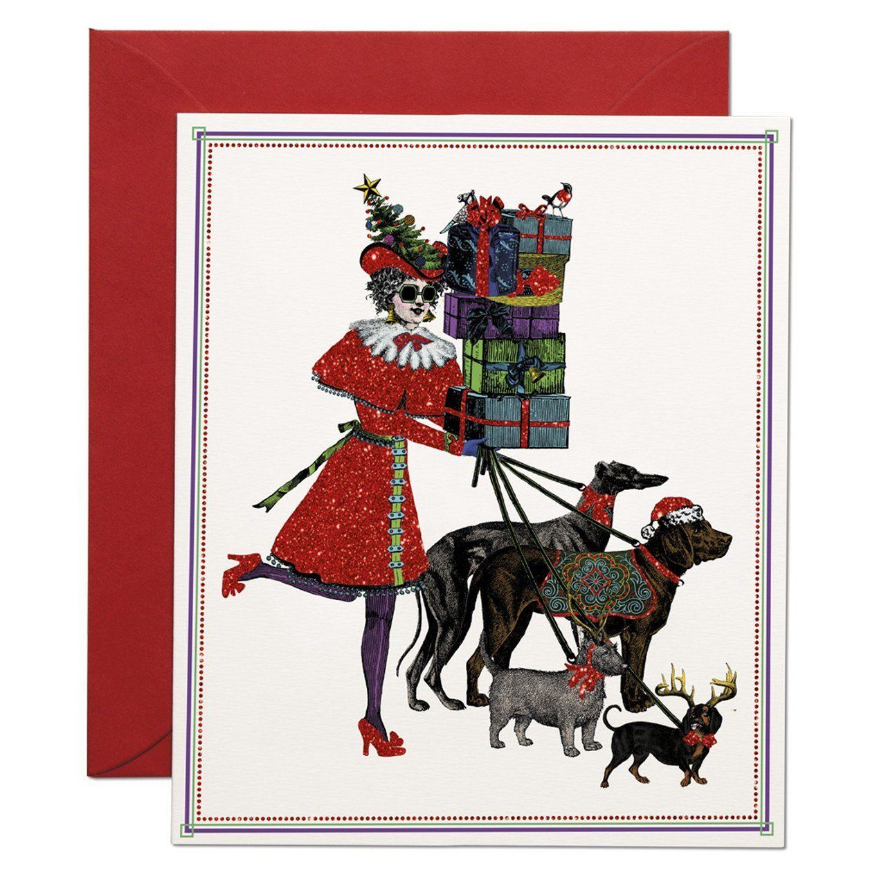 Christmas Shopping greeting card - Chase and Wonder - Proudly Made in Britain