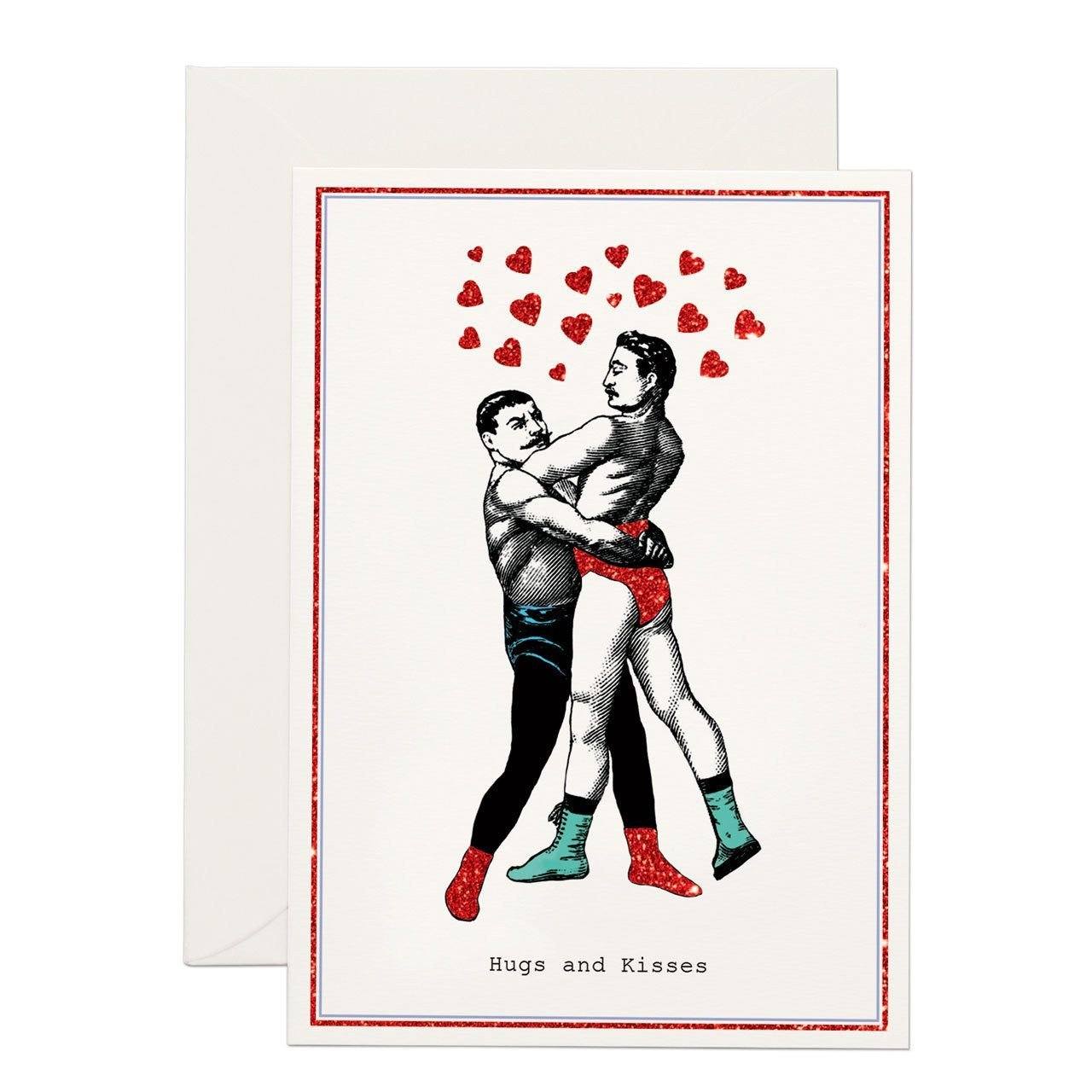 Hugs and Kisses greeting card - Chase and Wonder - Proudly Made in Britain