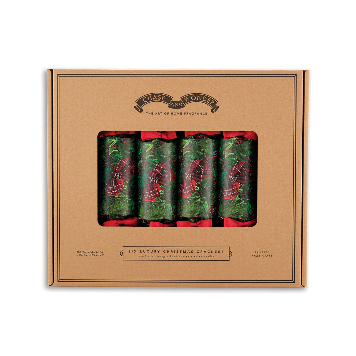 "Christmas Wreath" Luxury Candle Christmas Crackers, boxed and ready to give