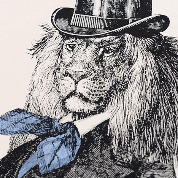 Dandy Lion (Blue) Screen Print - Chase and Wonder - Proudly Made in Britain
