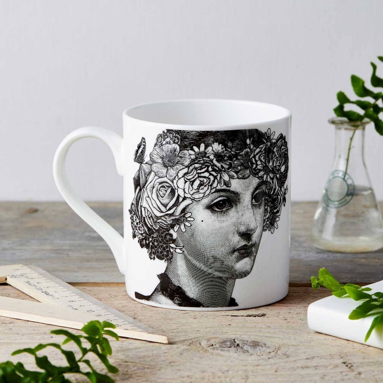 Flower Lady Fine China Mug - Chase and Wonder - Proudly Made in Britain