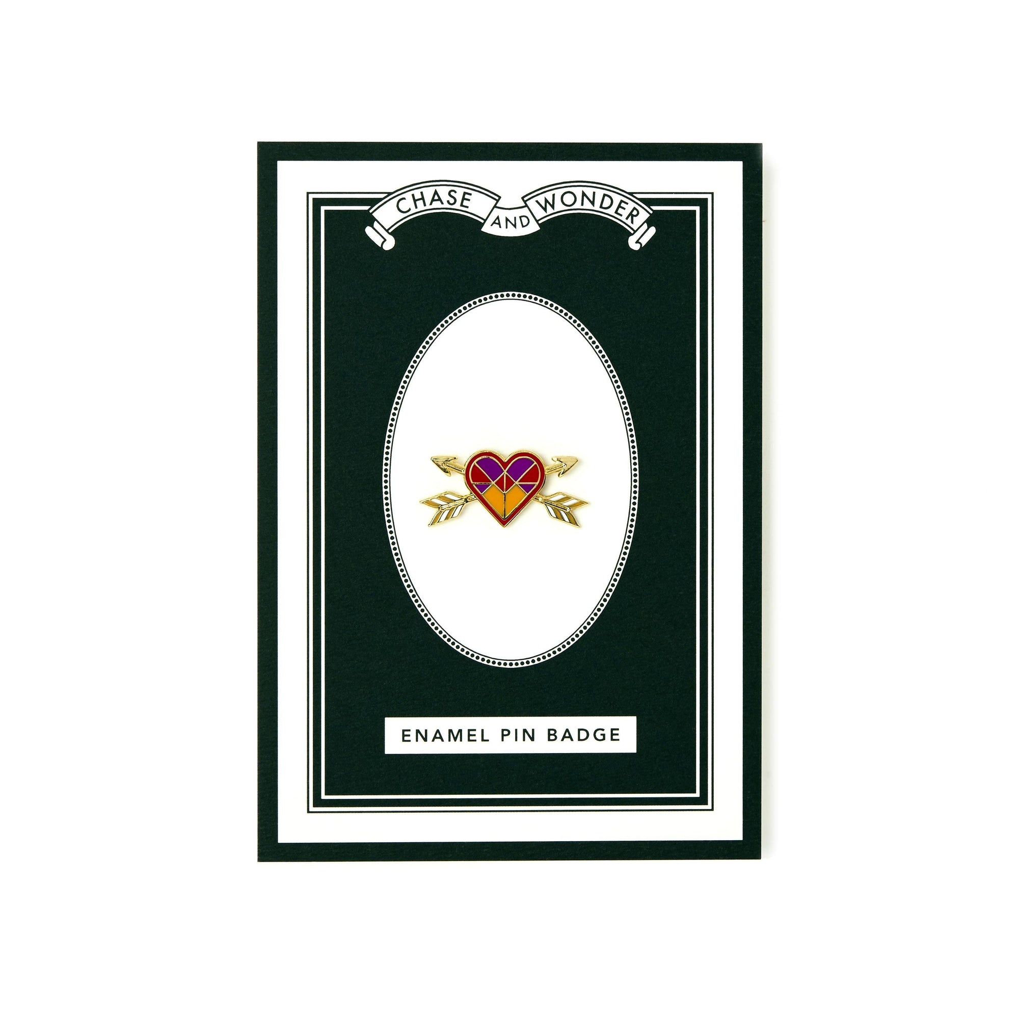 Love Heart Enameled Pin Badge - Chase and Wonder - Proudly Made in Britain