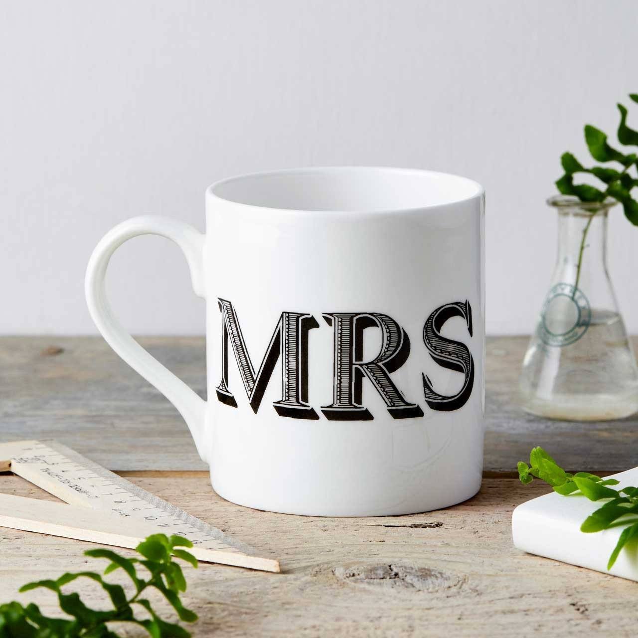 Mrs Type Fine China Mug - Chase and Wonder - Proudly Made in Britain