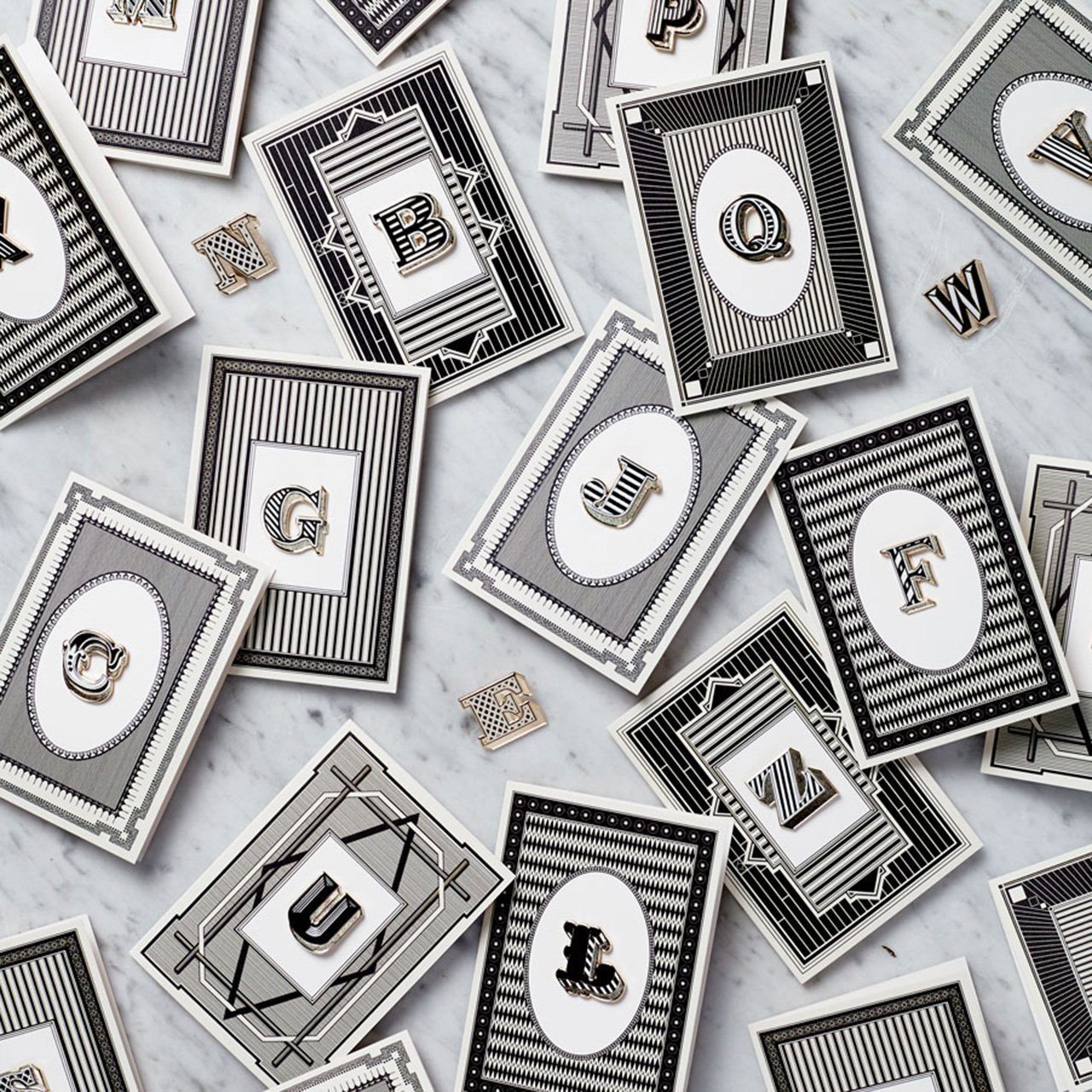 Letter 'G' enamelled badge & greeting card - Chase and Wonder - Proudly Made in Britain