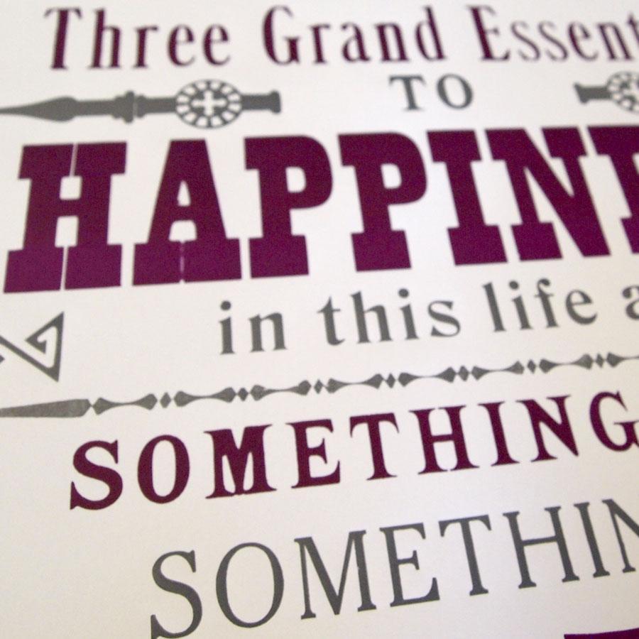 The Three Essentials Letterpress Print - Chase and Wonder - Proudly Made in Britain